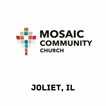 A mosaic logo is shown in black and white.
